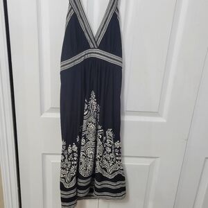 BCBG S Halter Dress flattering vacation flared skirt